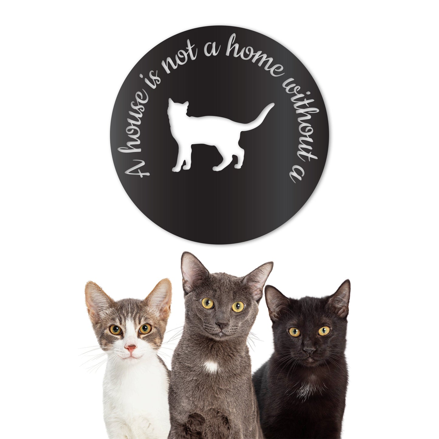 "A House is Not a Home" Cat Breeds Wall Art Round