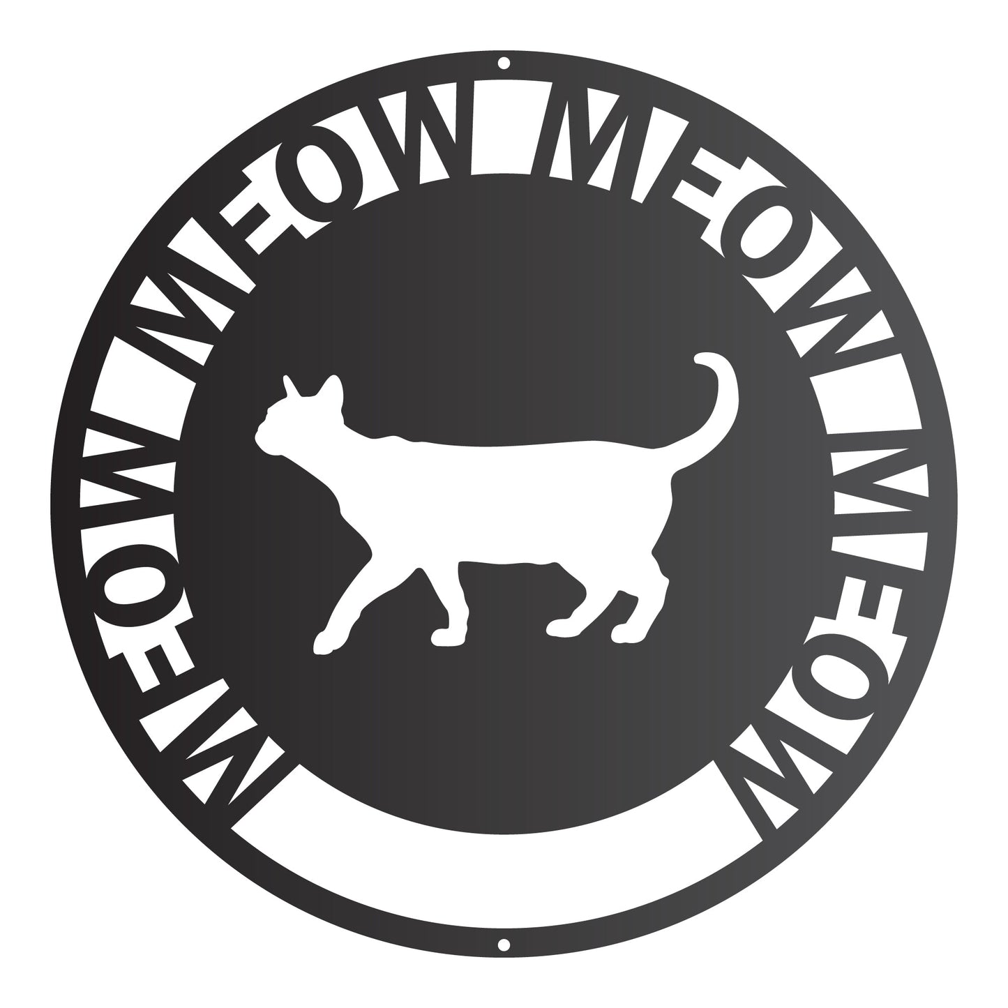 "Meow Meow Meow" Cat Breeds Round Wall Art