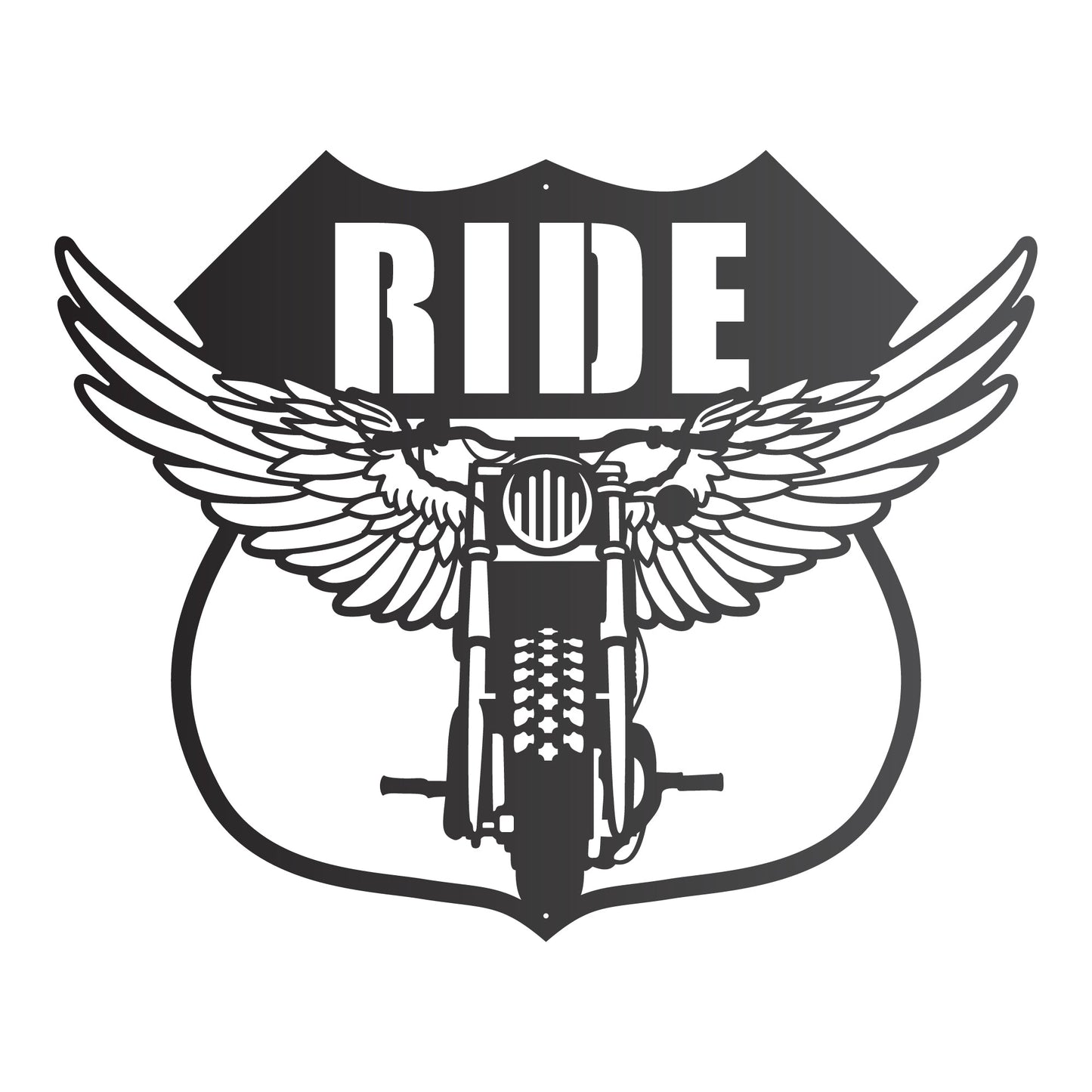 "Ride" Motorcycle Wings Wall Art
