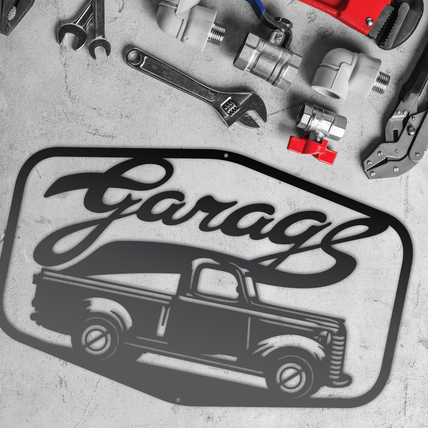 Vintage Pickup Truck Garage Sign